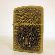 Load image into Gallery viewer, Zippo, Tiger Eye Gold Zippo, 3d Zippo
